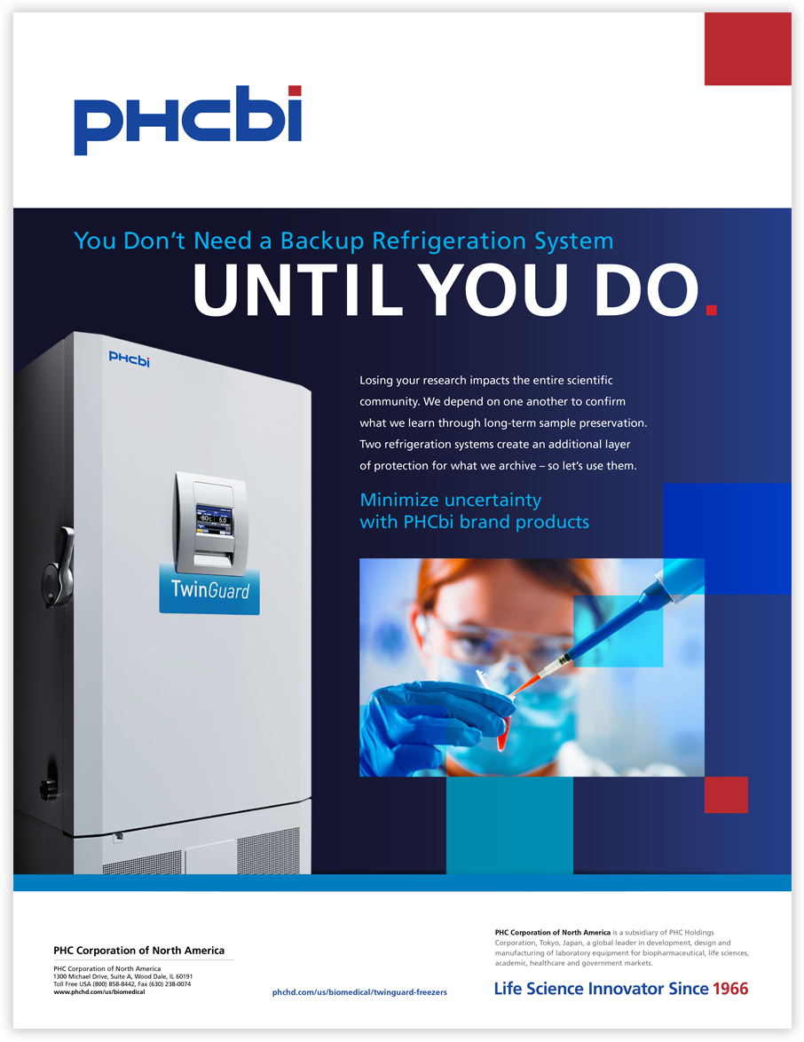 PHCbi Print Ads on Refrigeration