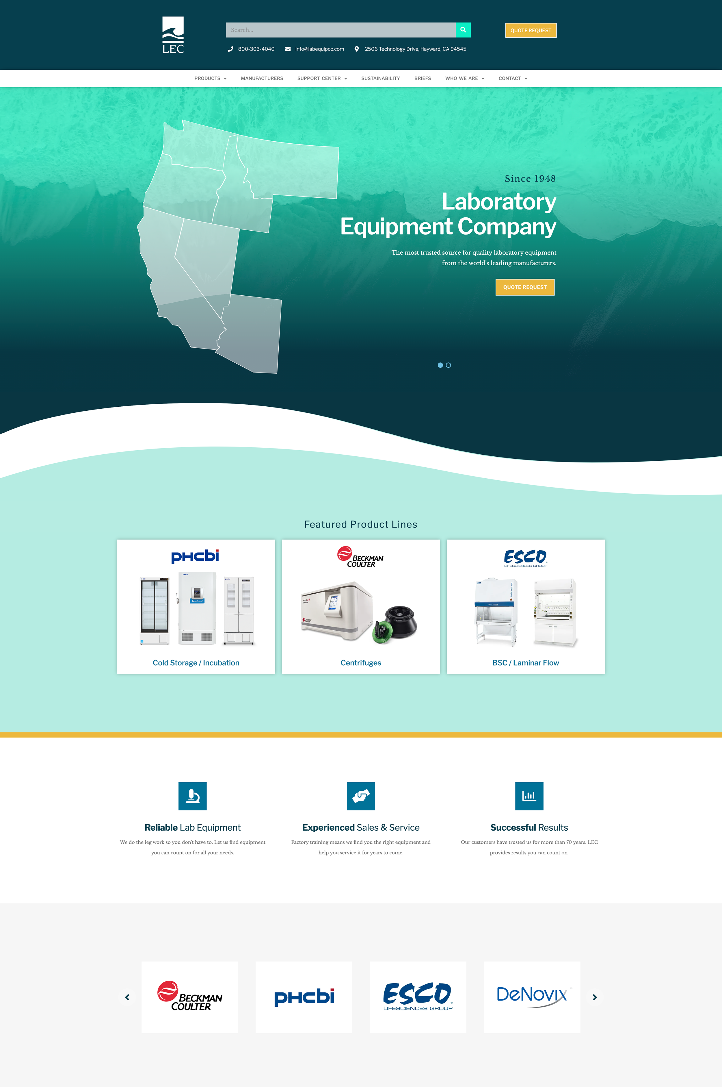 Lab Equipment Company Website